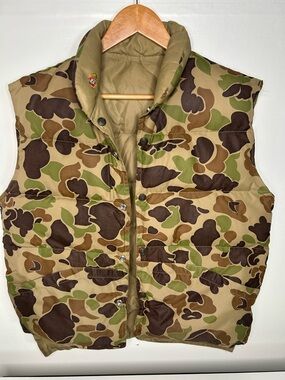Vintage Goose Down Reversible Camouflage Vest